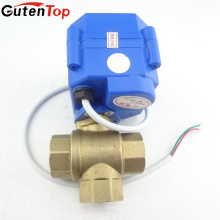 Gutentop 2 Way 3 Vías de latón o acero inoxidable Motor eléctrico Mini Ball Valve